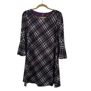 Jessica Howard Purple and Black Plaid Dress NWT